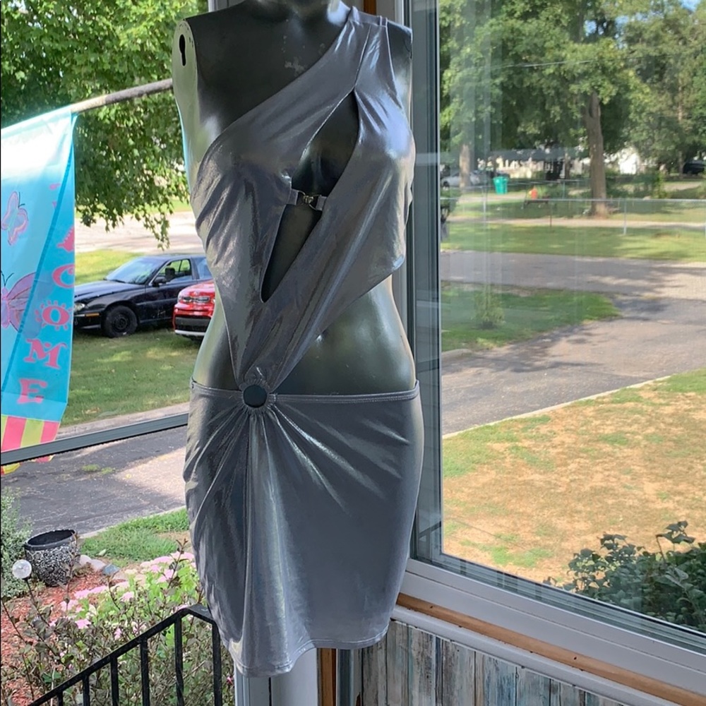 Silver club wear dress
